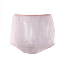 KINS Tuffy Adult Incontinence Plastic Pants Diaper Covers with 1 Waistband  White (Large)