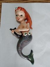 Vintage Norcrest Mermaid Star Fish Wall Plaque Merboy 1950s