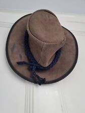 OUTBACK Soft Brown Aussie Bush Hat - Leather Hat by Wombat Leather Cowboy  New 